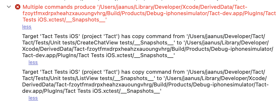 Error for duplicate Snapshots folder